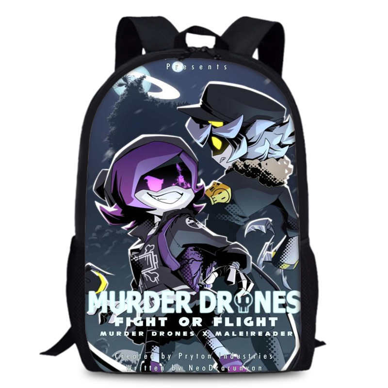 Drones - Murder Drones Anime-Peripherie-Rucksack, vielseitiger Cartoon-Schulrucksack mit