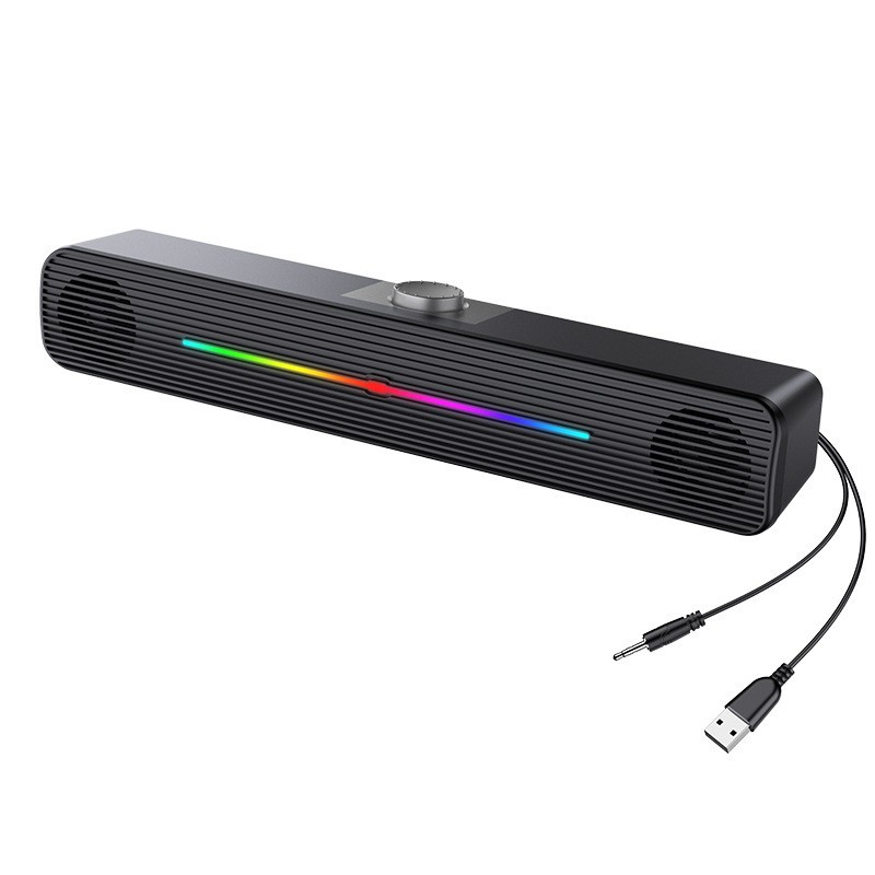 Rgb Computer Soundbar For Pc - E-1407 Großhandel RGB-Lichter Kabelloser Lautsprecher Unterstützt
