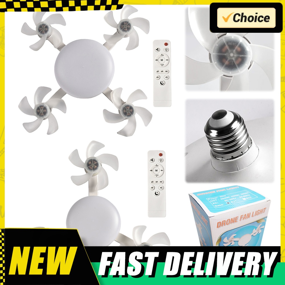 Drones - E26/E27 Schraubfassung Deckenventilator mit LED-Beleuchtung, dimmbar,
