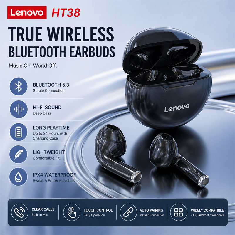 Tws Earbuds Bluetooth 5.3 - Neue Lenovo HT38 Kabellose Kopfhörer TWS