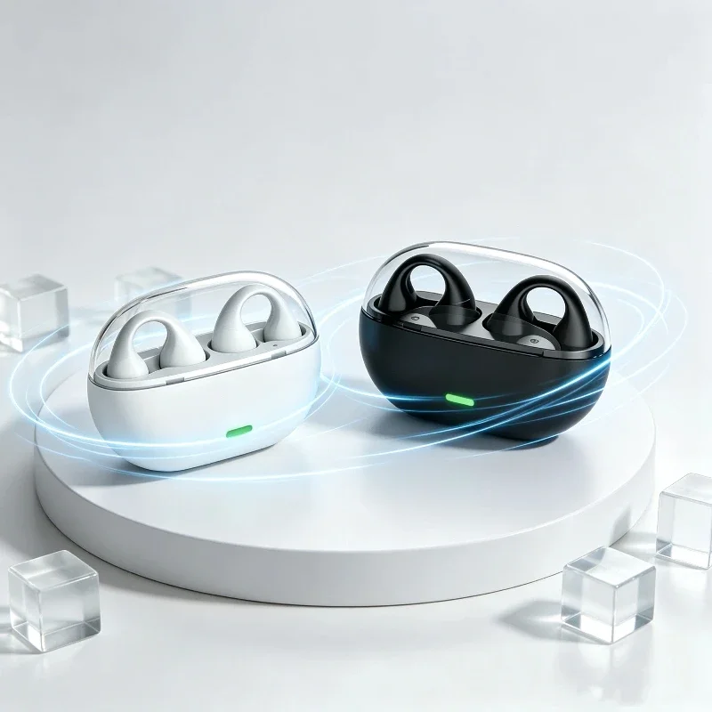 Open Ear Air Conduction Headphones - Bluetooth-Headset 5.3 Kabellose Luftleitungs-Kopfhörer Ohrclip Musik