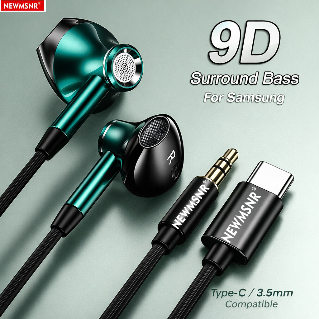 Type C Wired Earphones With Mic - 9D Surround Bass Typ C &