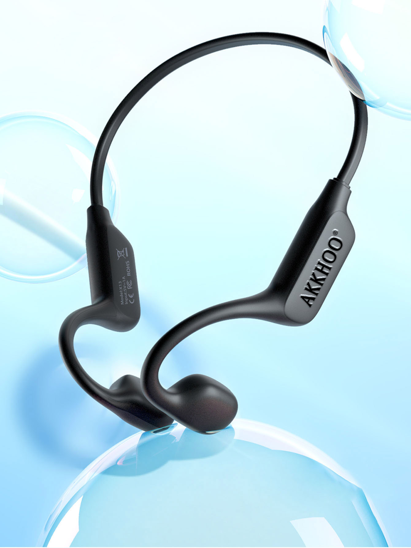 Bone Conduction Running Headphones - Open-Ear-Kopfhörer mit Knochenleitungstechnologie, Bluetooth, wasserdicht, Sportkopfhörer,