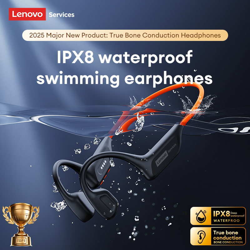 Bone Conduction Running Headphones - Lenovo S106 Knochenleitungs-Kopfhörer, Bluetooth 6.0, IPX8,
