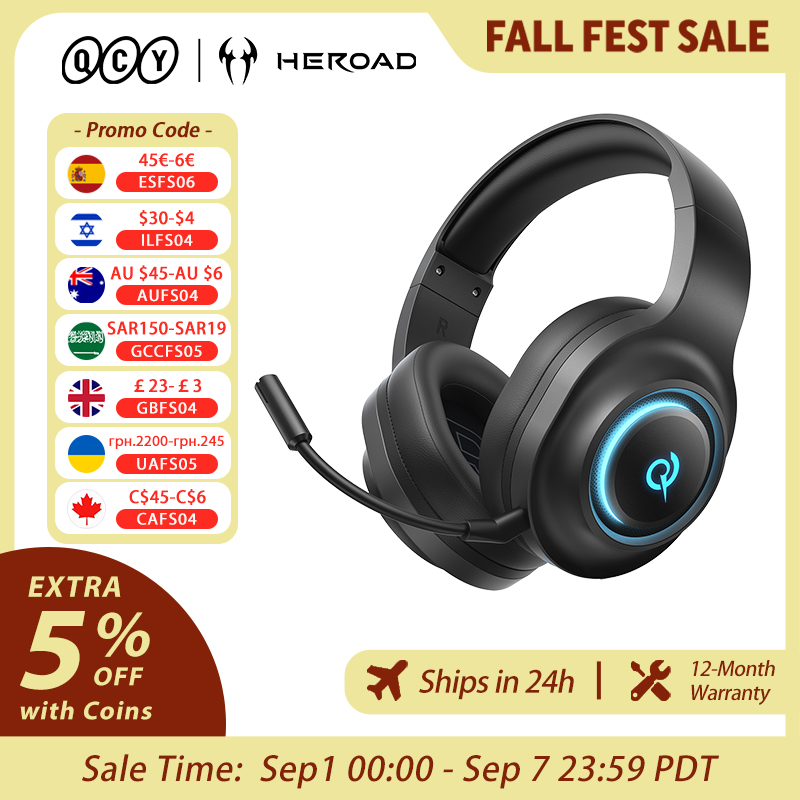 Gaming Headset With Mic Rgb - QCY Heroad V200 Gaming-Headset mit Mikrofon,
