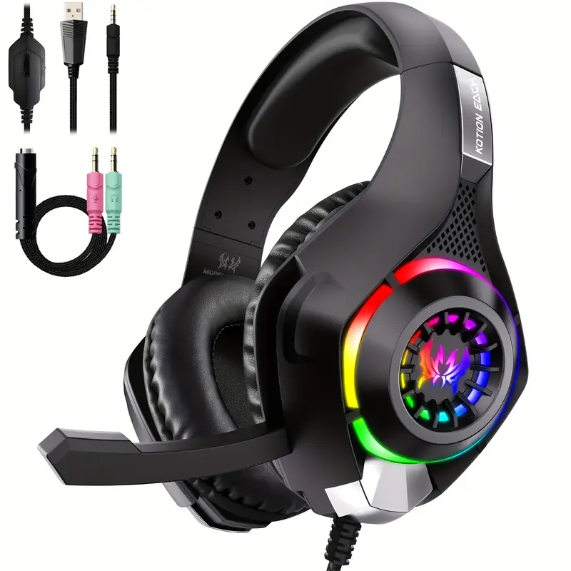 Gaming Headset With Mic Rgb - Gaming-Headset für PC, PS4, PS5, Gaming-Kopfhörer