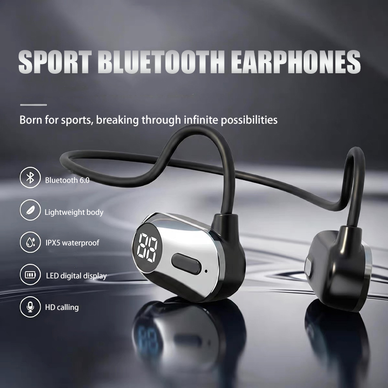 Bone Conduction Running Headphones - Nicht-In-Ear-Sport- und Lauf-Bluetooth-Kopfhörer, Knochenleitungs-Bluetooth-Kopfhörer mit extrem