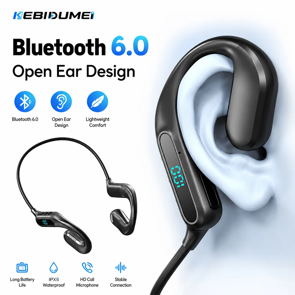 Open Ear Air Conduction Headphones - KEBIDUMEI Bluetooth 6.0 Luftleitungs-Kopfhörer Offene Ohrhörer
