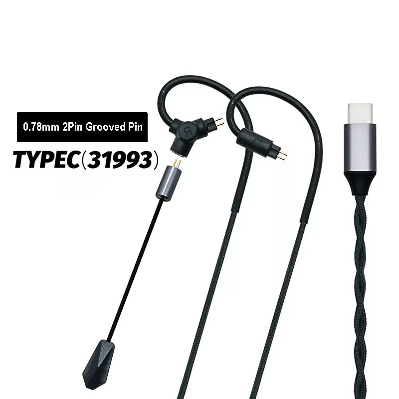 Type C Wired Earphones With Mic - 0,78 QDC MMCX Gaming-Kopfhörerkabel 3,5mm Typ-C