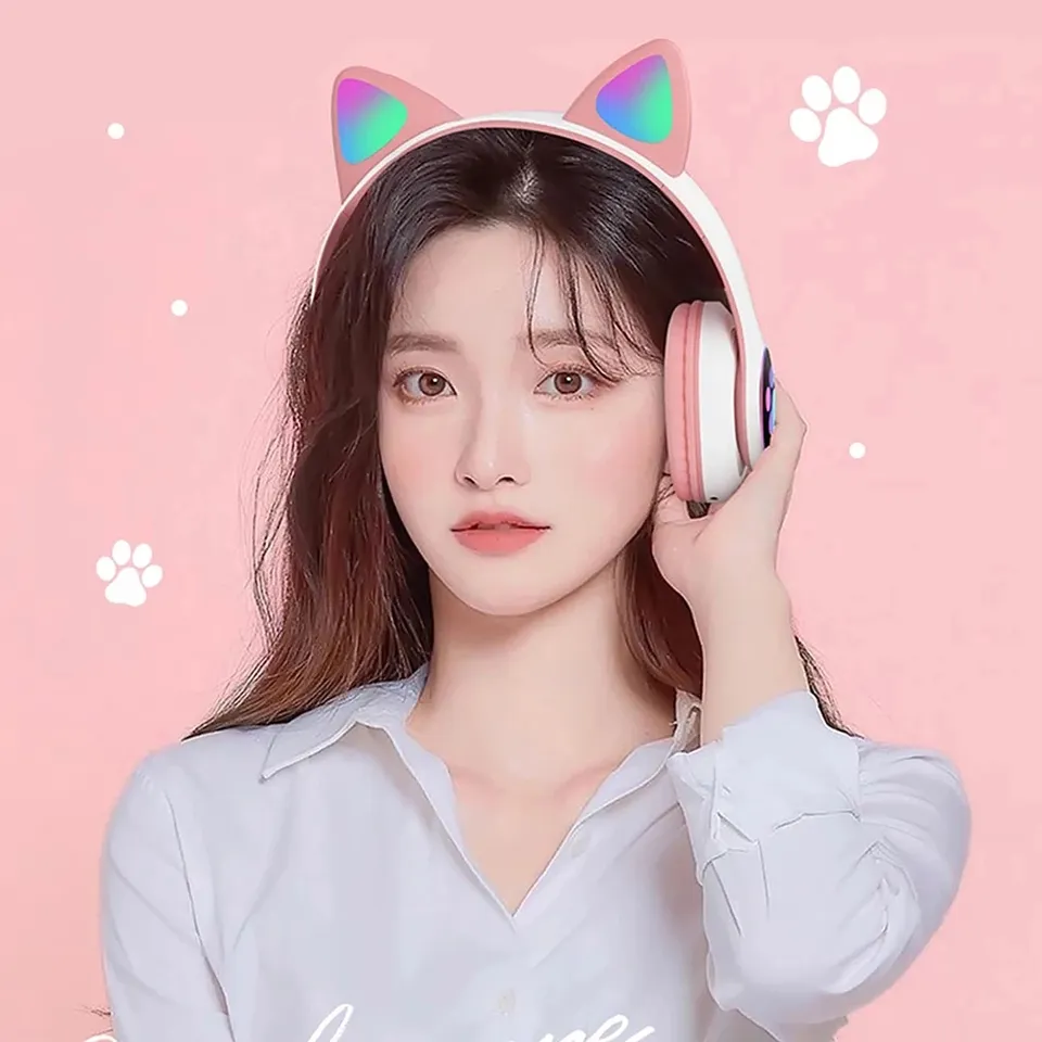 Neuestes STN-28 Kabelloses Hea – Cat Ear Bluetooth Headset Led Bewertung und Preis