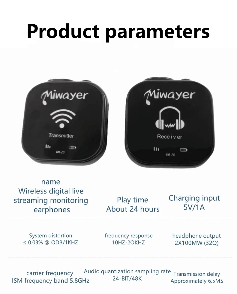Miwayer WM-20 5.8G Drahtloses  – In Ear Monitors For Singers Bewertung und Preis