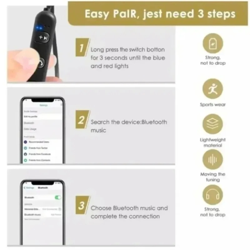 1-4 Stück Nackenband-Bluetooth – Magnetic Neckband Sports Earphones Bewertung und Preis