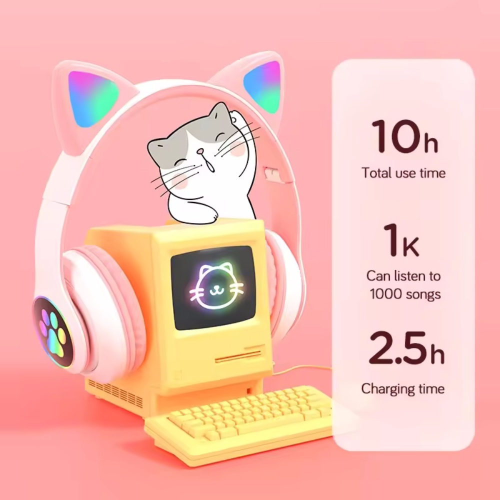 Niedliches Katzenohren-Wireles – Cat Ear Bluetooth Headset Led Bewertung und Preis