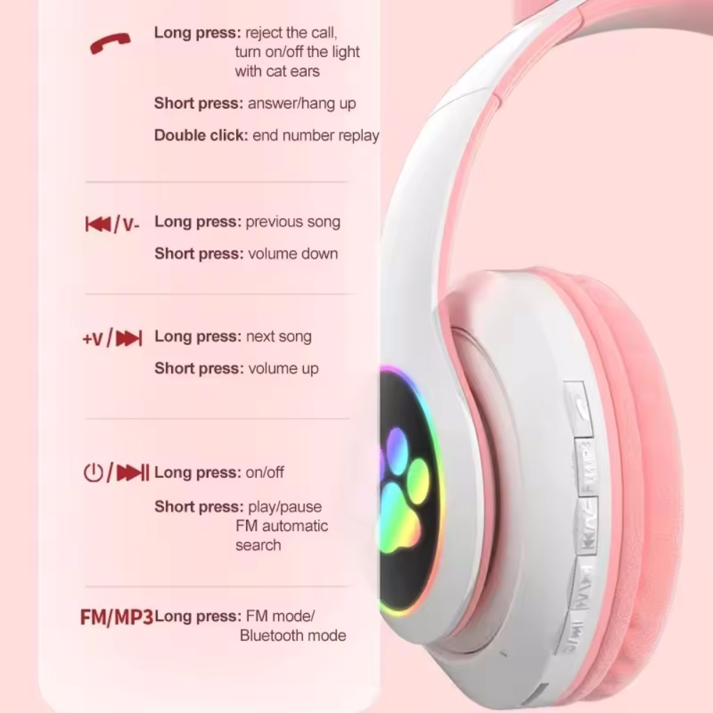 Niedliches Katzenohren-Wireles – Cat Ear Bluetooth Headset Led Bewertung und Preis